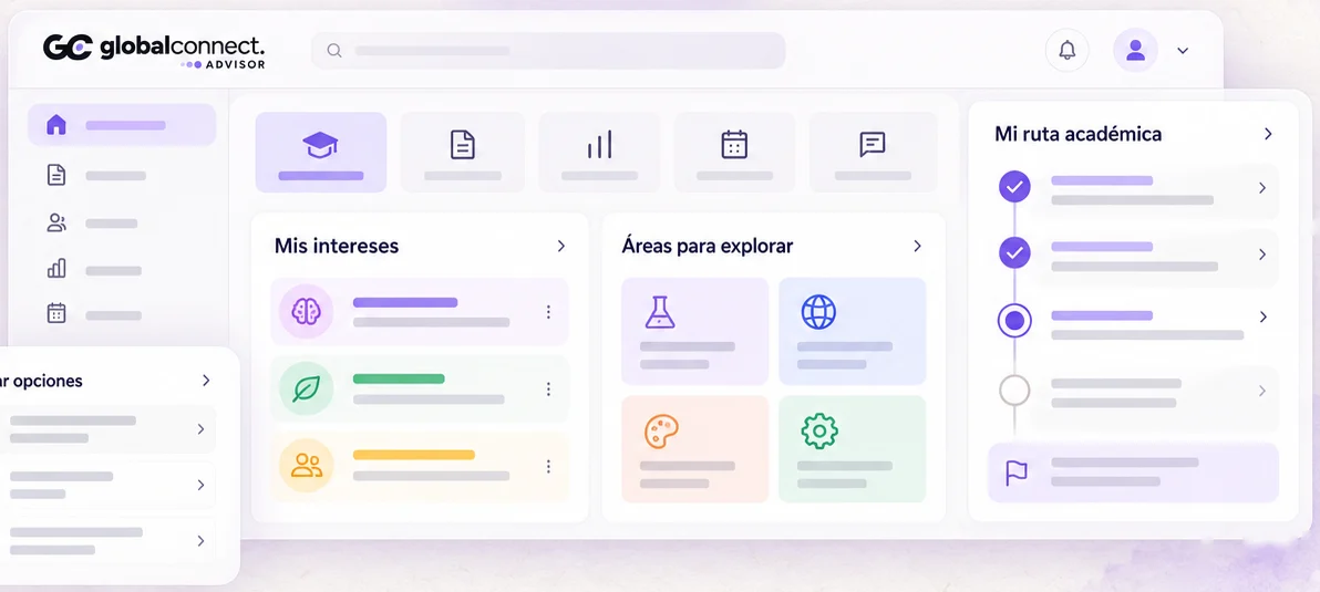 Vista de la plataforma Global Connect Advisor